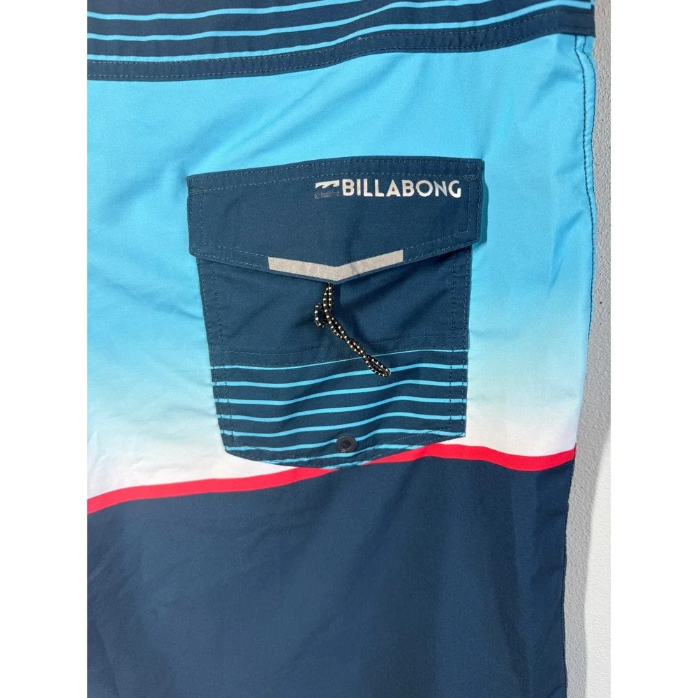 Billabong Mens Board Shorts 36 Blue Platinum X Fifty50 Ombre Stripe Surfing Vaca